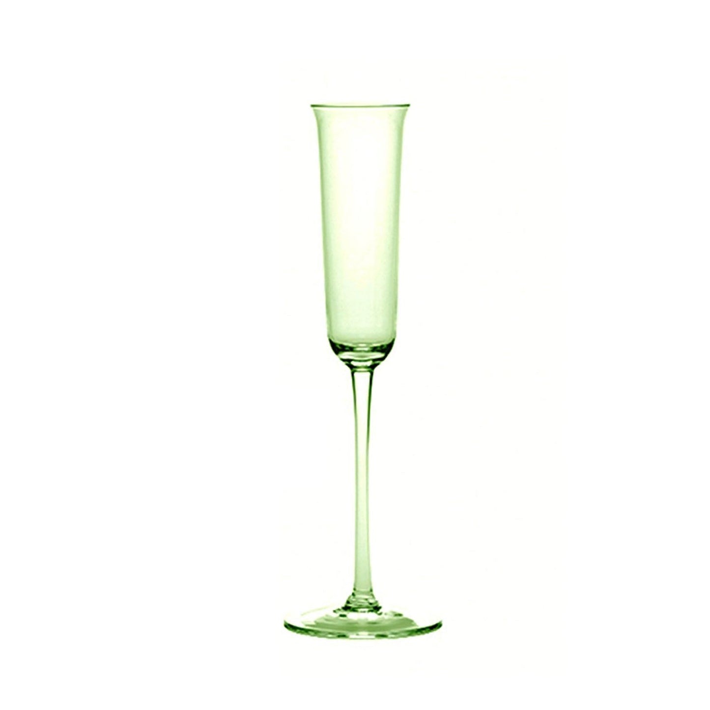 Mouth-Blown Lime Green Champagne Glass
