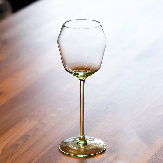 Mouth-Blown Lime Green Borosilicate Wine Glass