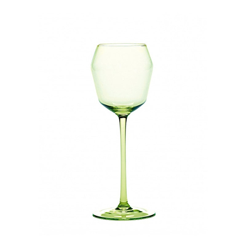 Mouth-Blown Lime Green Borosilicate Wine Glass