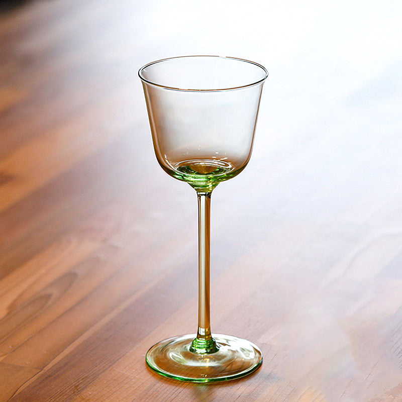 Mouth-Blown Green Borosilicate Wine Glass