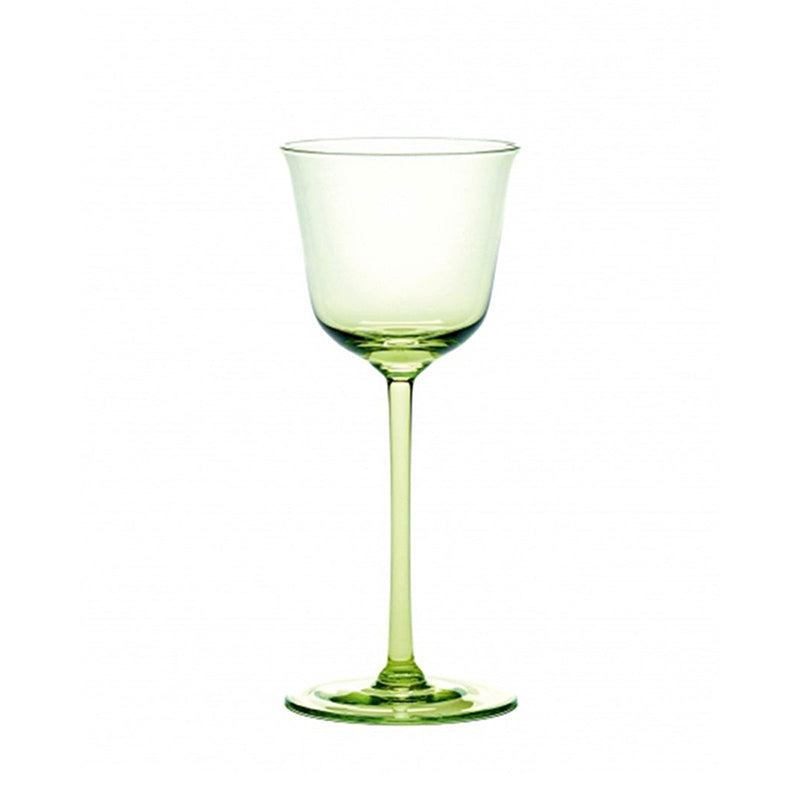 Mouth-Blown Green Borosilicate Wine Glasses