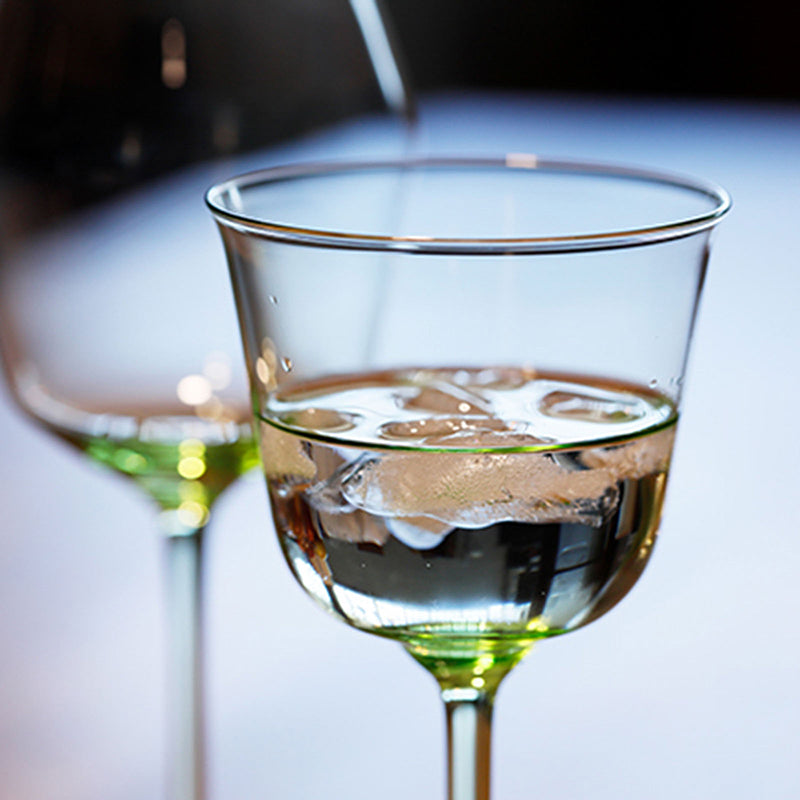 Mouth-Blown Green Borosilicate Wine Glasses