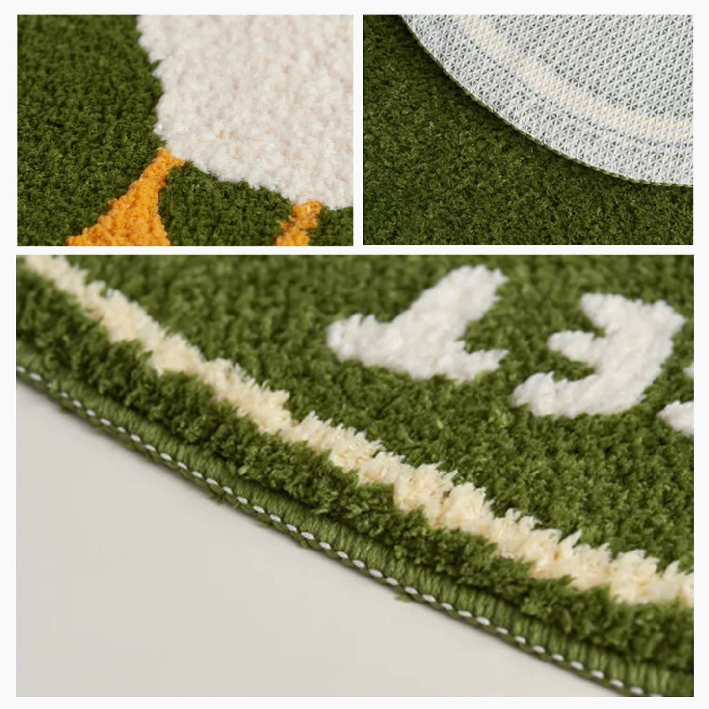 Handmade Cute Animal Bath Mat with Non-Slip Backing