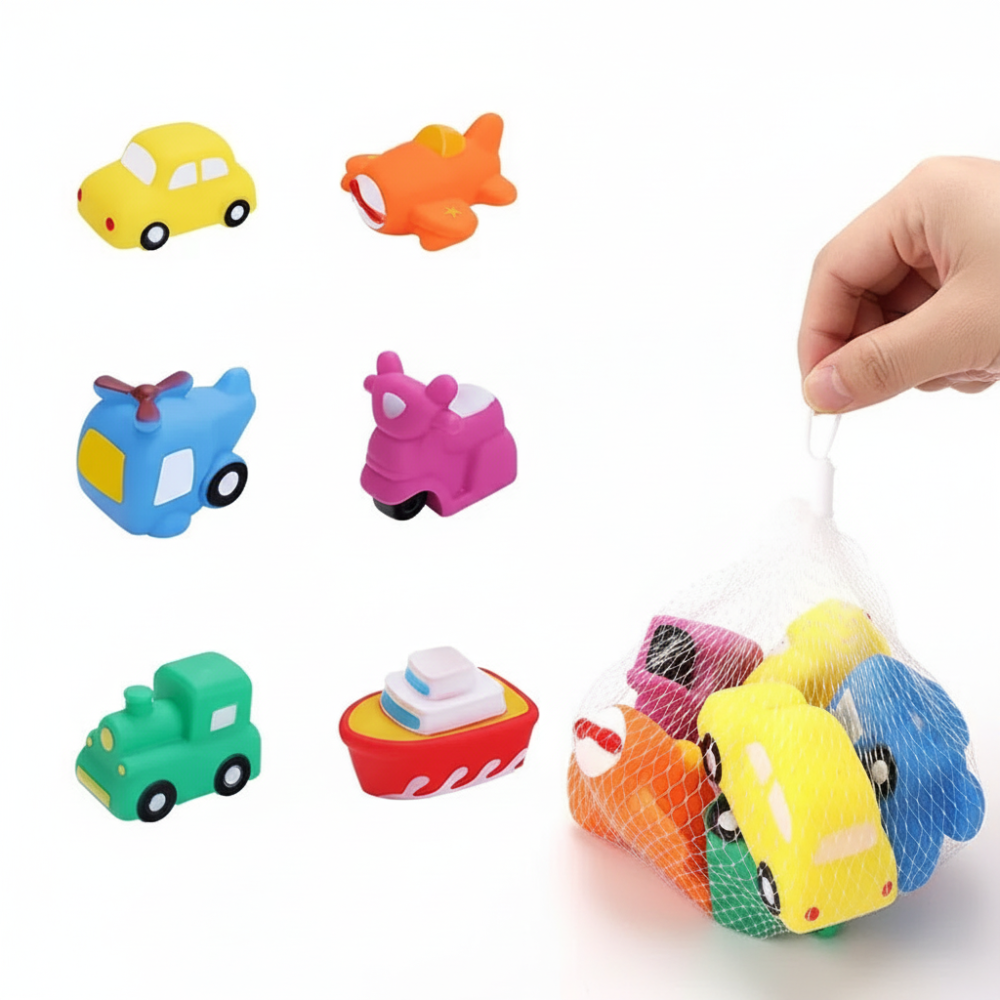 Soft Water-Activated Emergency Vehicle Bath Toys for Kids