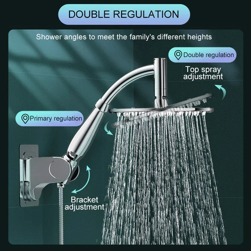 Water-Saving Square Rain Showerhead with Chrome Finish
