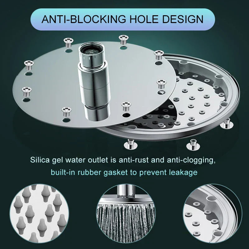 Water-Saving Square Rain Showerhead with Chrome Finish