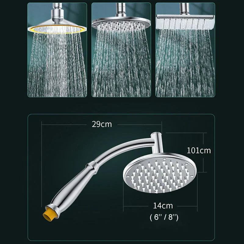Water-Saving Square Rain Showerhead with Chrome Finish