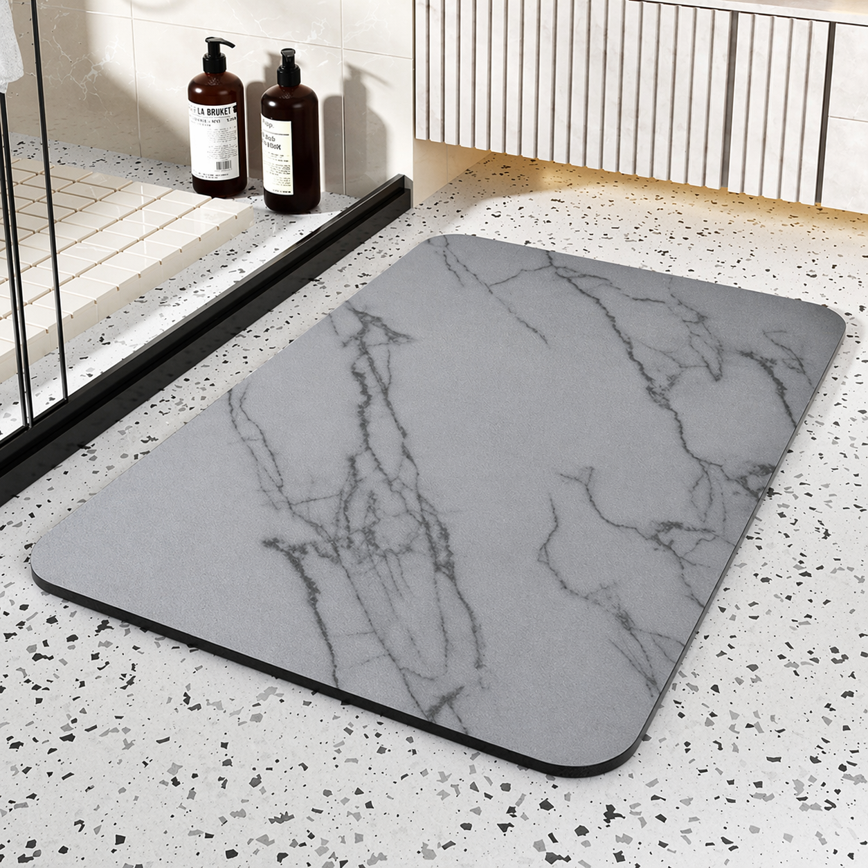 Quick Dry Diatom Stone Non-Slip Marble Bathroom Mat