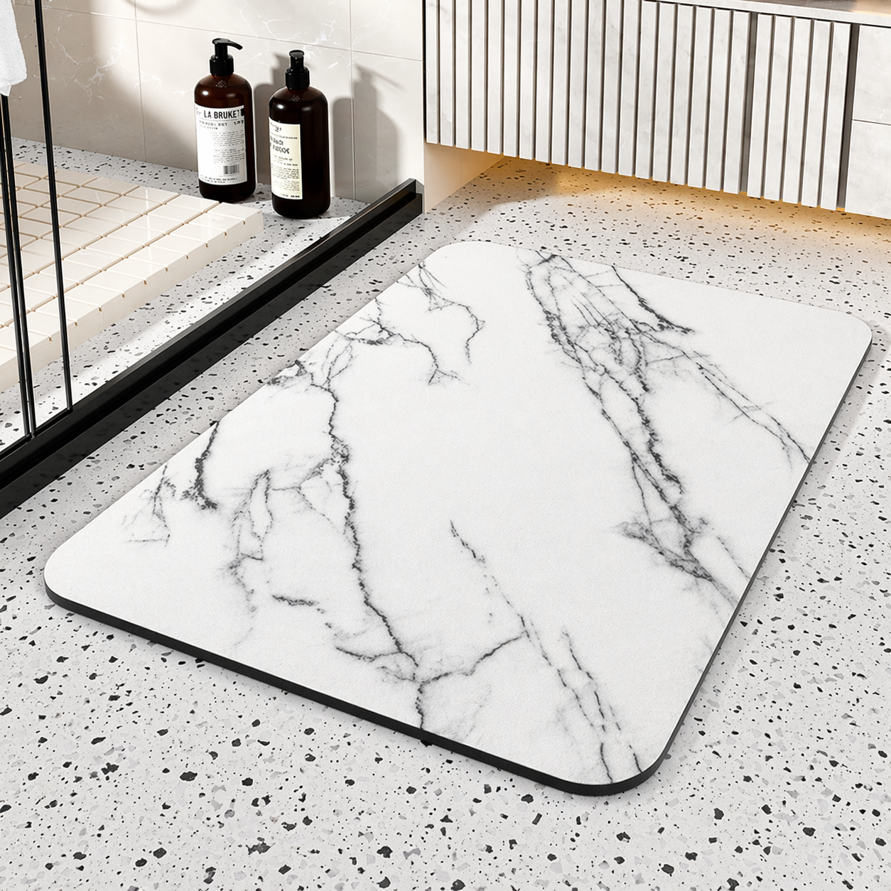 Quick Dry Diatom Stone Non-Slip Marble Bathroom Mat