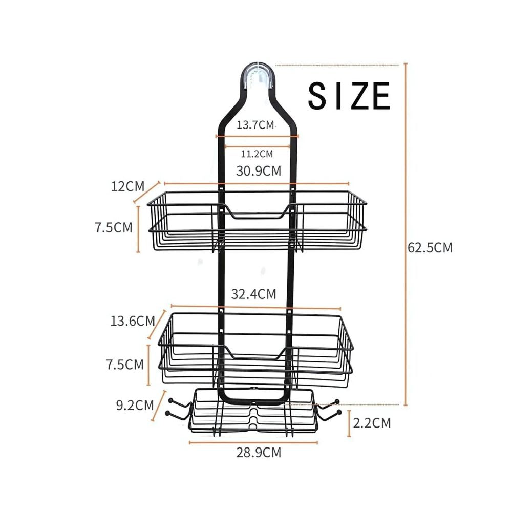 Three Tier Wall-Mounted Shower Organizer Caddy