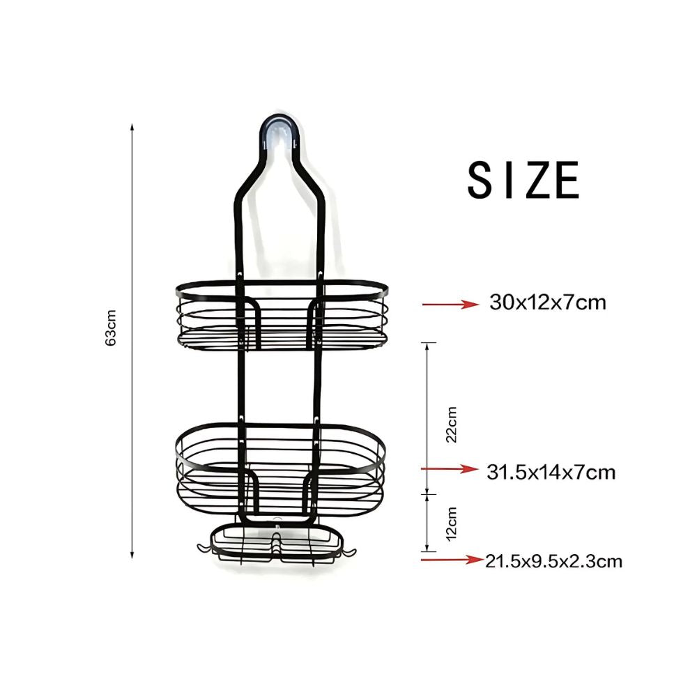 Three Tier Wall-Mounted Shower Organizer Caddy