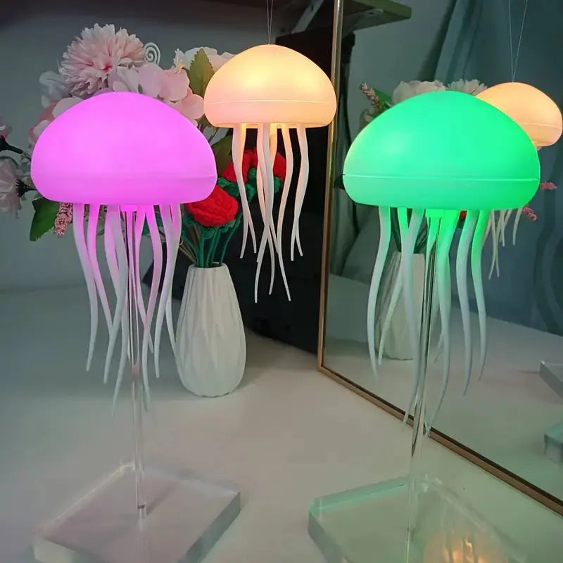 Realistic Jellyfish Night Light with Color-Adjustable LEDs