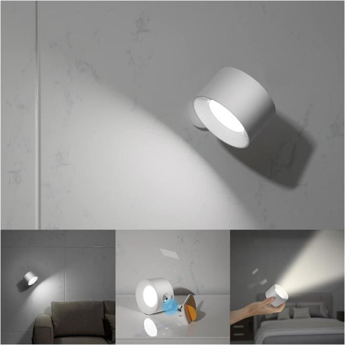 Rechargeable Wireless Wall Lamp with 360° Rotation