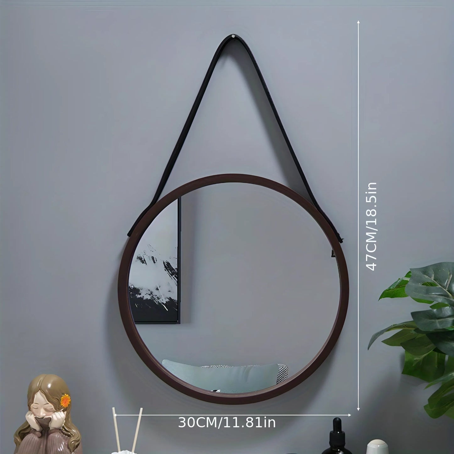 Drill-Free Wall-Mounted Makeup Mirror with Shatter-Resistant Design