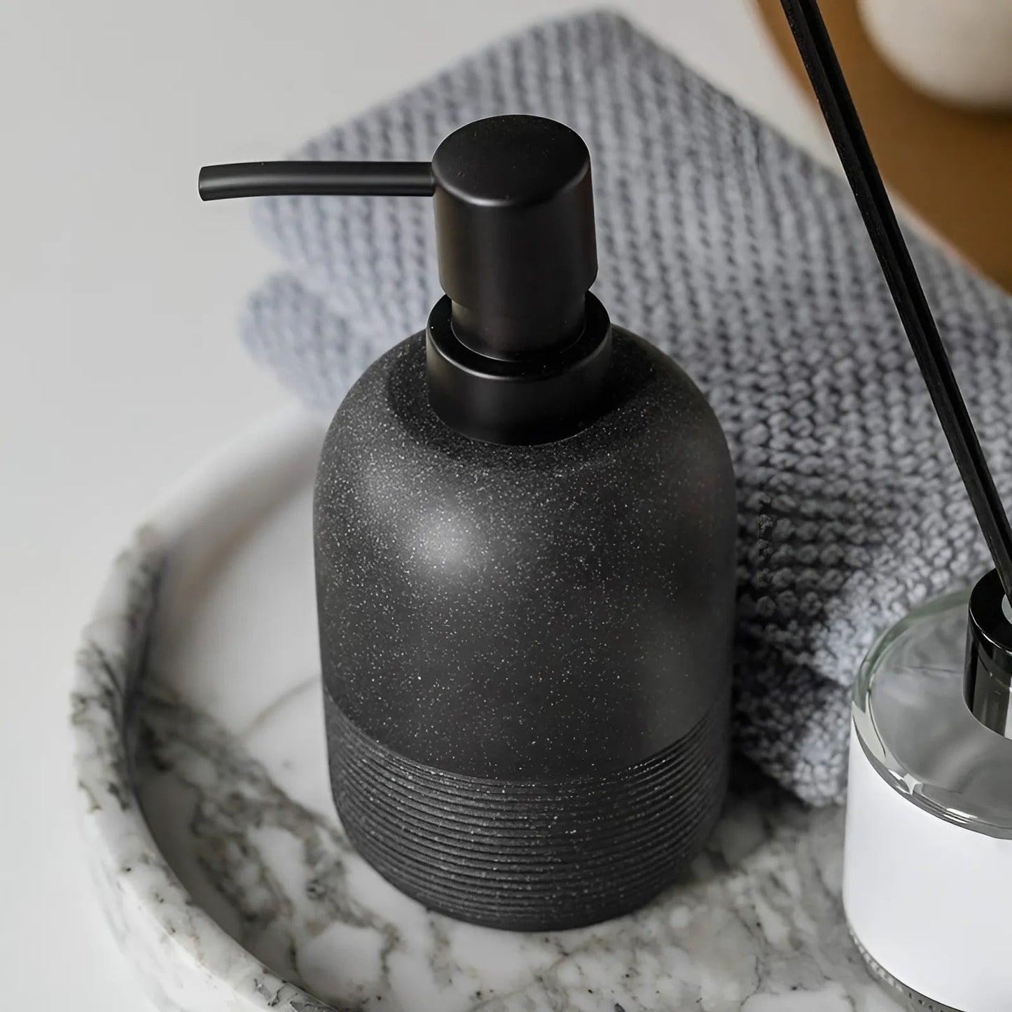Elegant Pebble Texture Resin Soap Dispenser