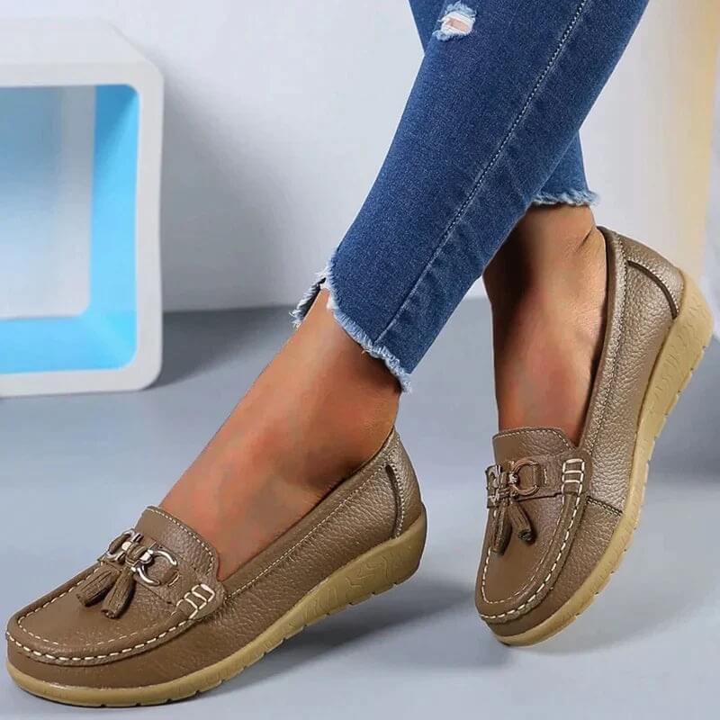 Women's Comfortable PU Leather Loafers with Elegant Design