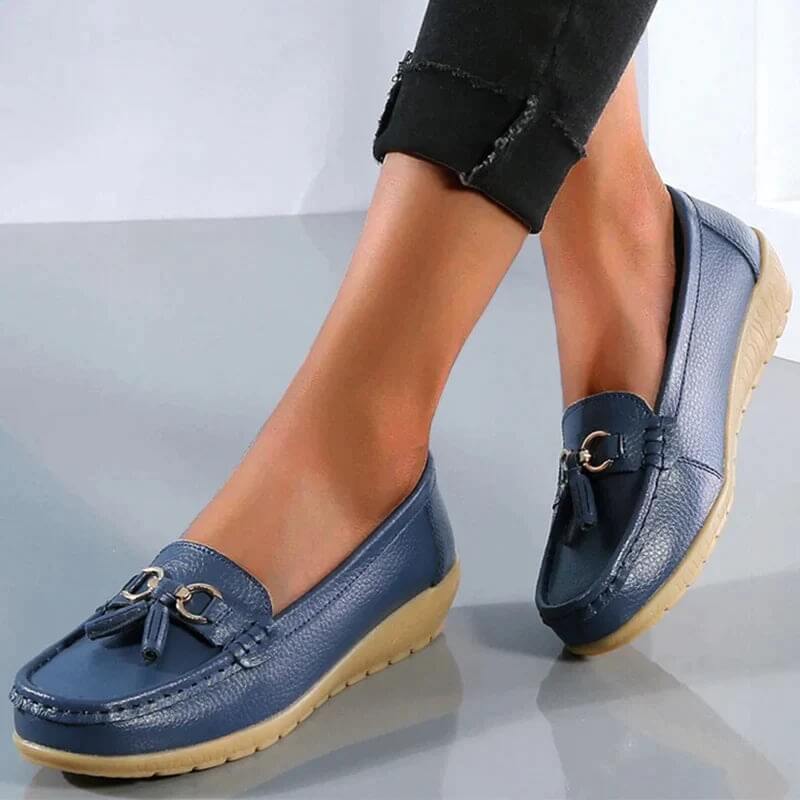 Women's Comfortable PU Leather Loafers with Elegant Design