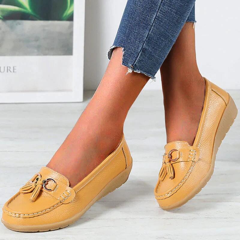 Women's Comfortable PU Leather Loafers with Elegant Design