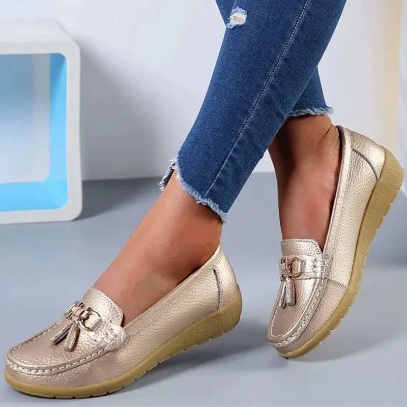 Women's Comfortable PU Leather Loafers with Elegant Design