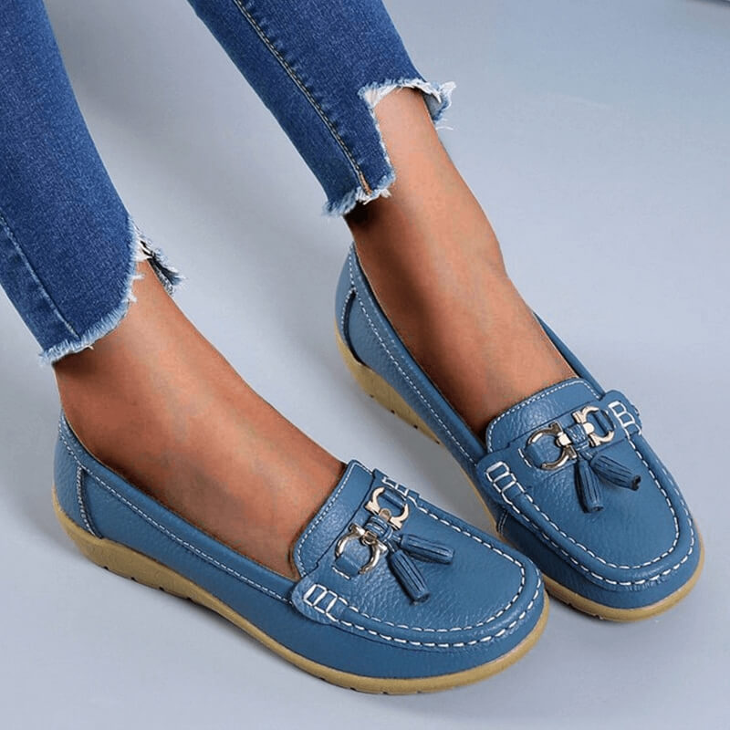 Women's Comfortable PU Leather Loafers with Elegant Design