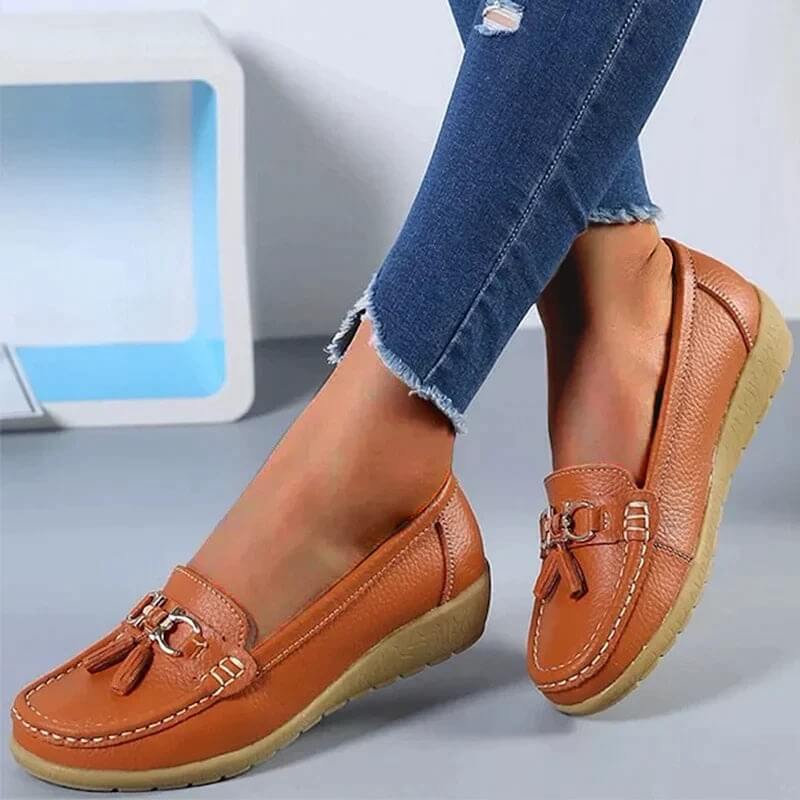 Women's Comfortable PU Leather Loafers with Elegant Design