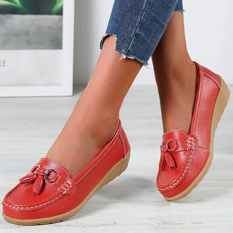 Women's Comfortable PU Leather Loafers with Elegant Design
