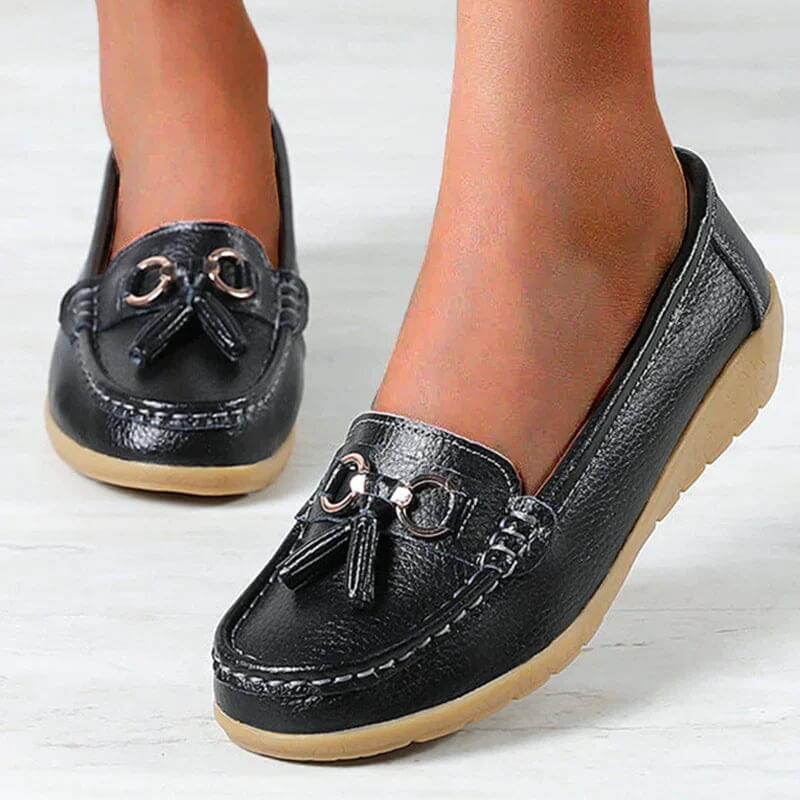 Women's Comfortable PU Leather Loafers with Elegant Design