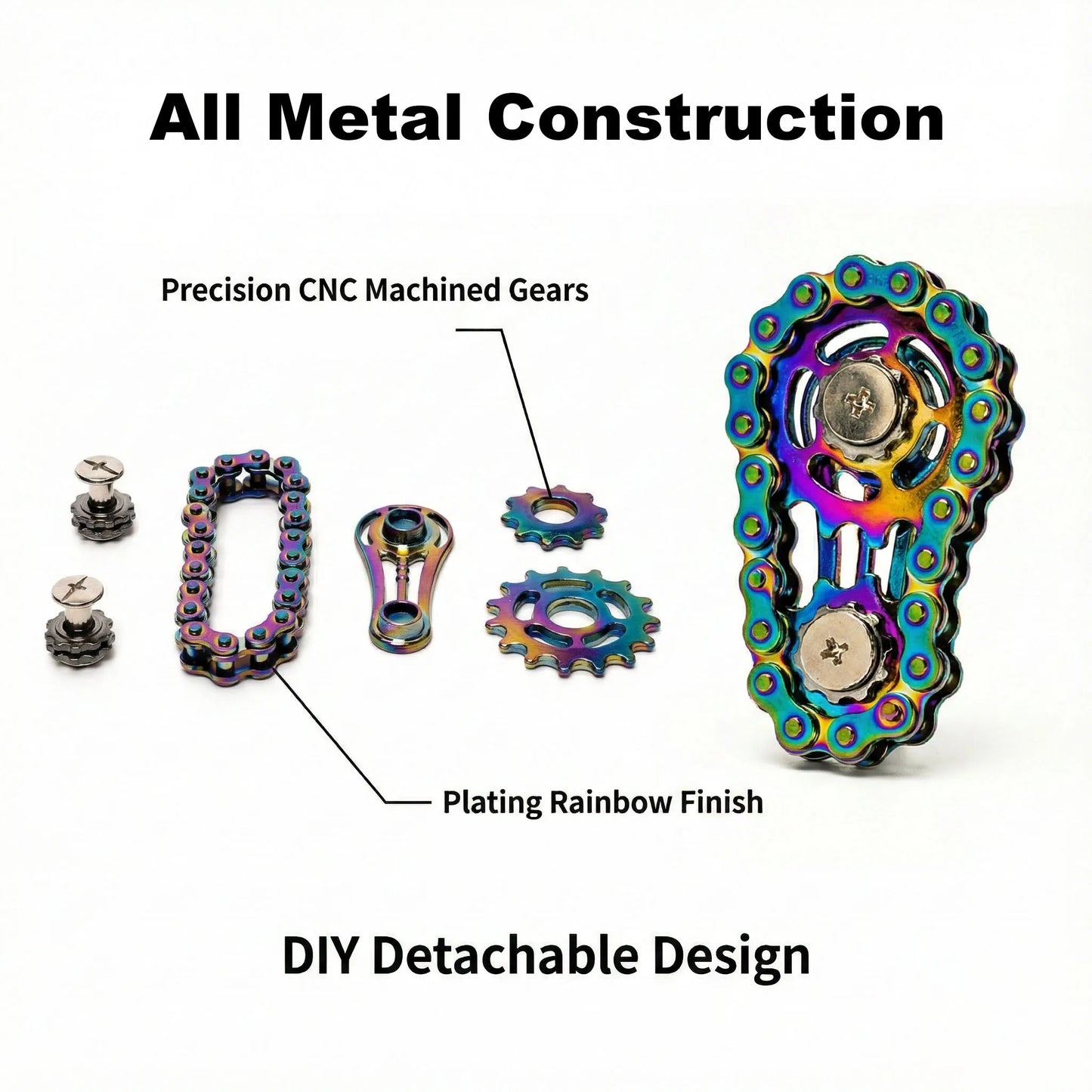 Stainless Steel Bicycle Chain Fidget Spinner