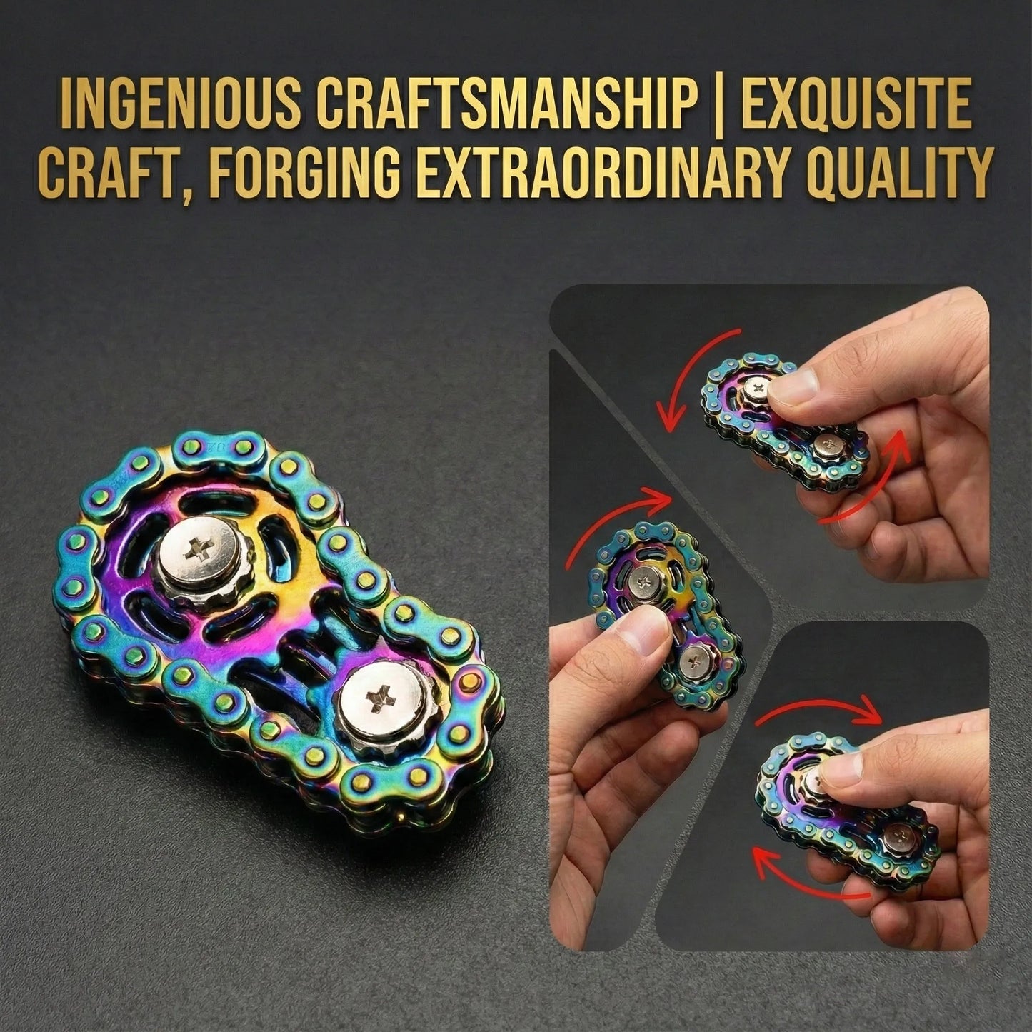 Stainless Steel Bicycle Chain Fidget Spinner