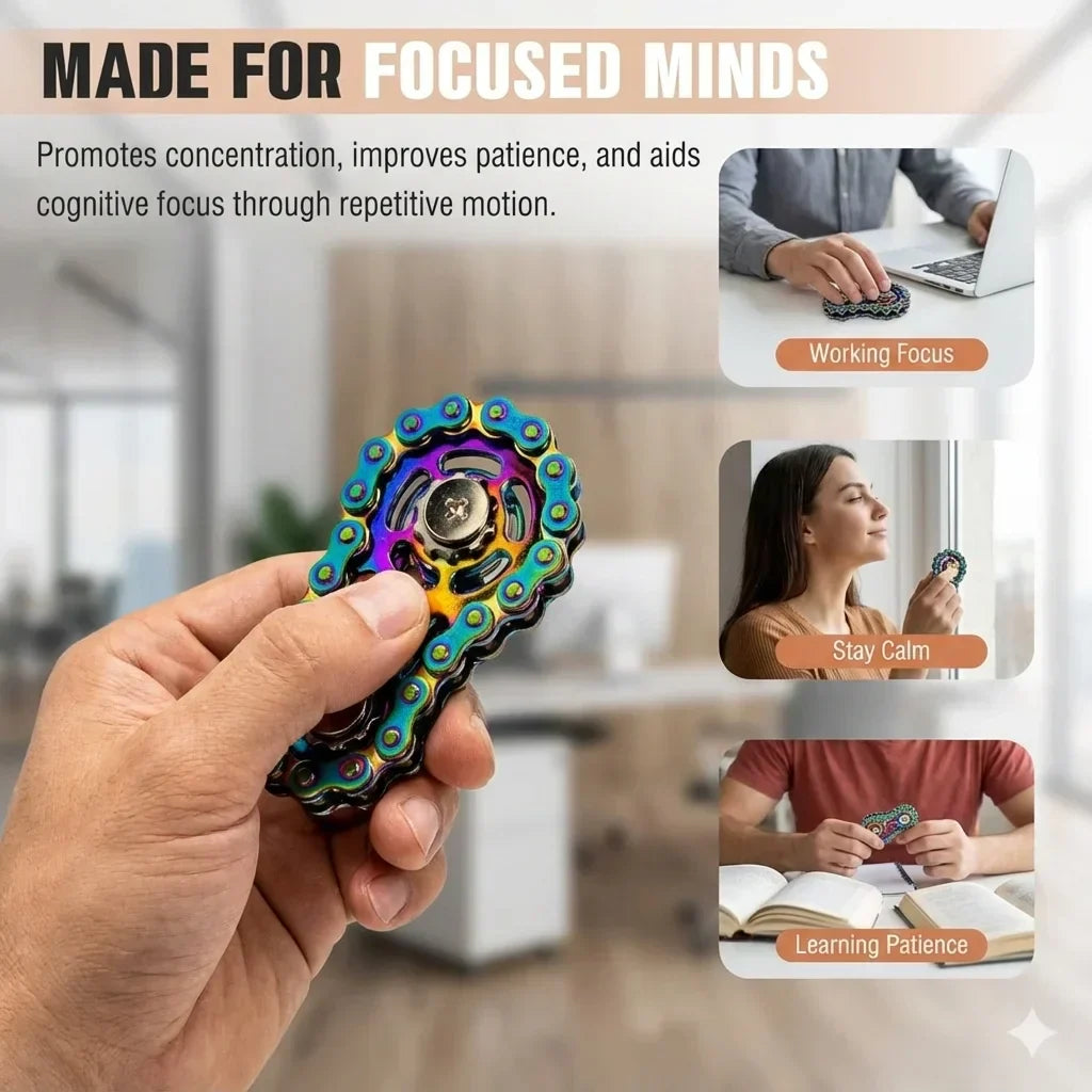 Stainless Steel Bicycle Chain Fidget Spinner