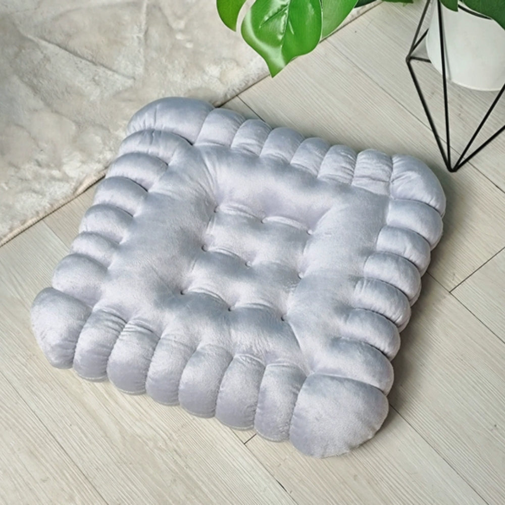 Biscuit-Shaped Plush Comfort Cushion