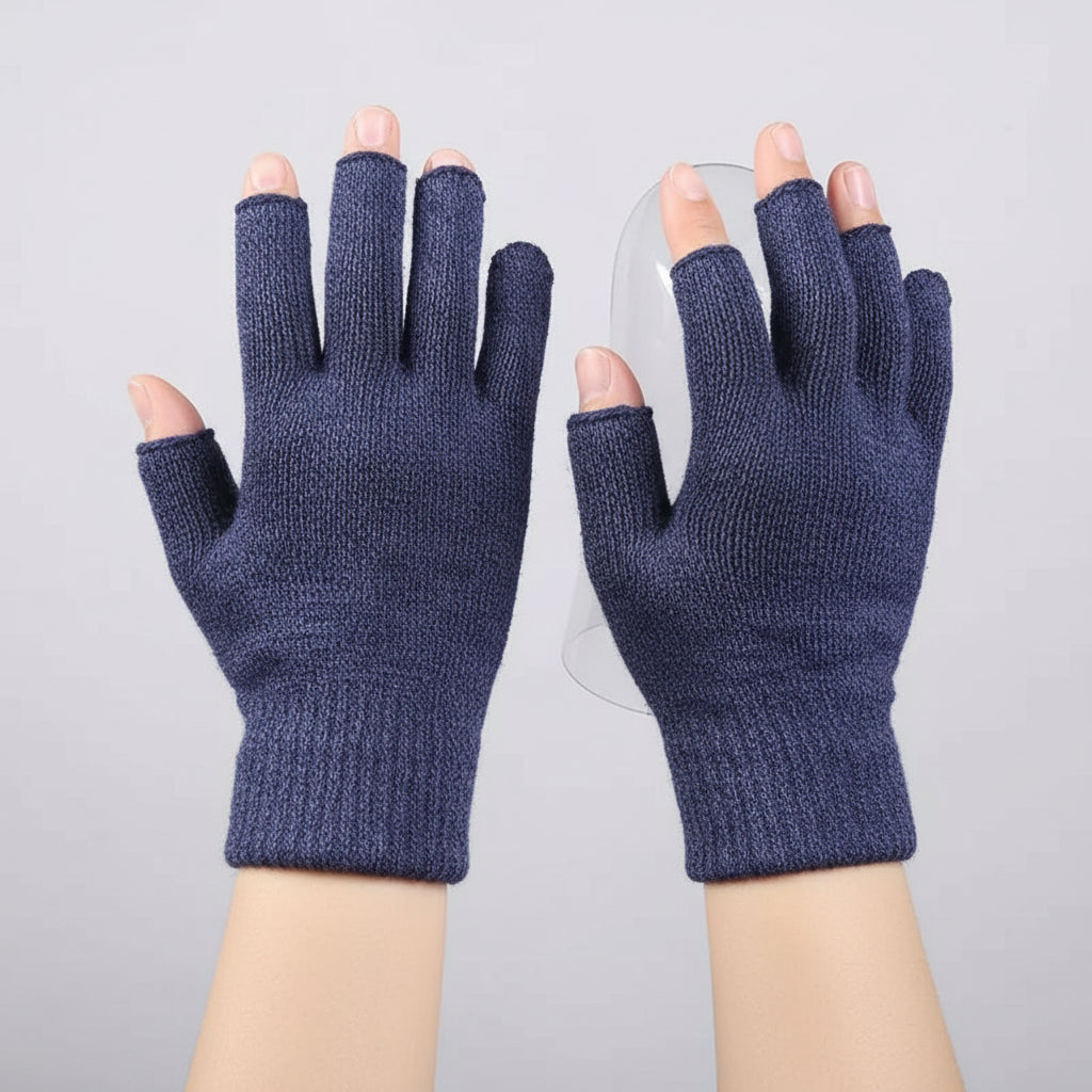 Thick Elastic Winter Fingerless Gloves for Men