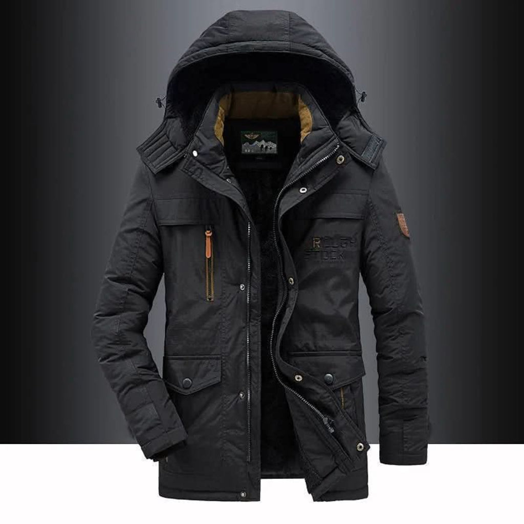 Quilted Fleece-Lined Parka Jacket for Cold Weather