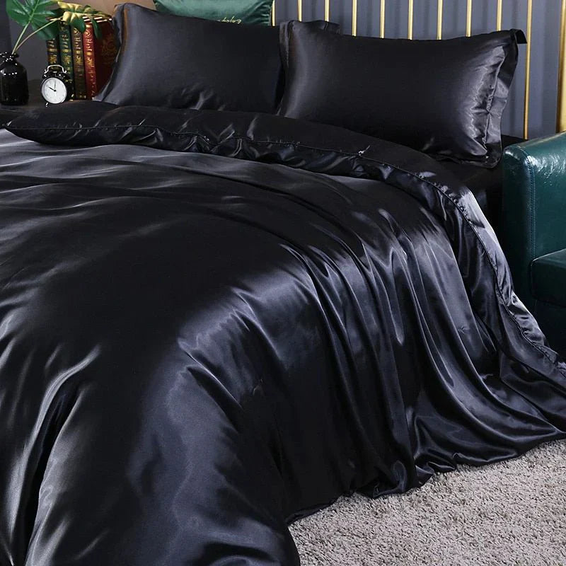 Satin Silk Bedding Set - Luxurious 4-Piece Comfort Collection