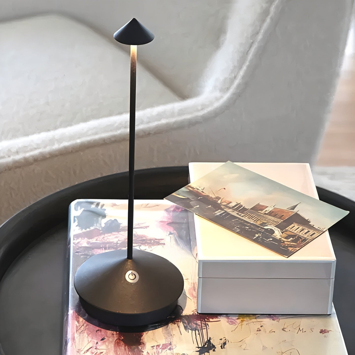 Wireless LED Table Lamp with Adjustable Brightness and USB Rechargeable Aluminium Design