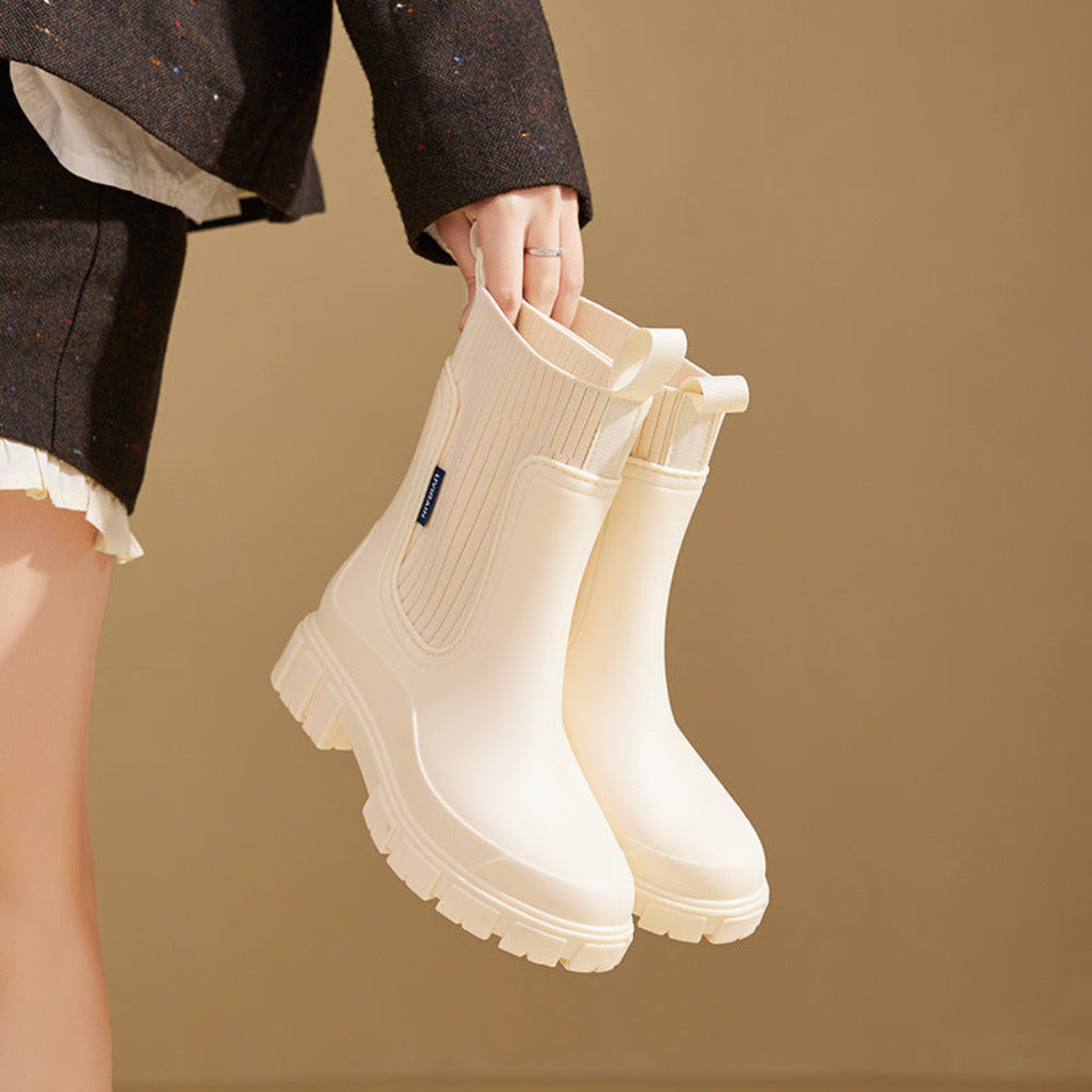 Women's Waterproof Ankle Chelsea Boots with Grip Sole