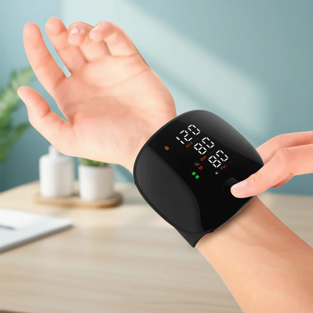 Digital Wrist Blood Pressure Monitor with USB Rechargeable Battery and Voice Function