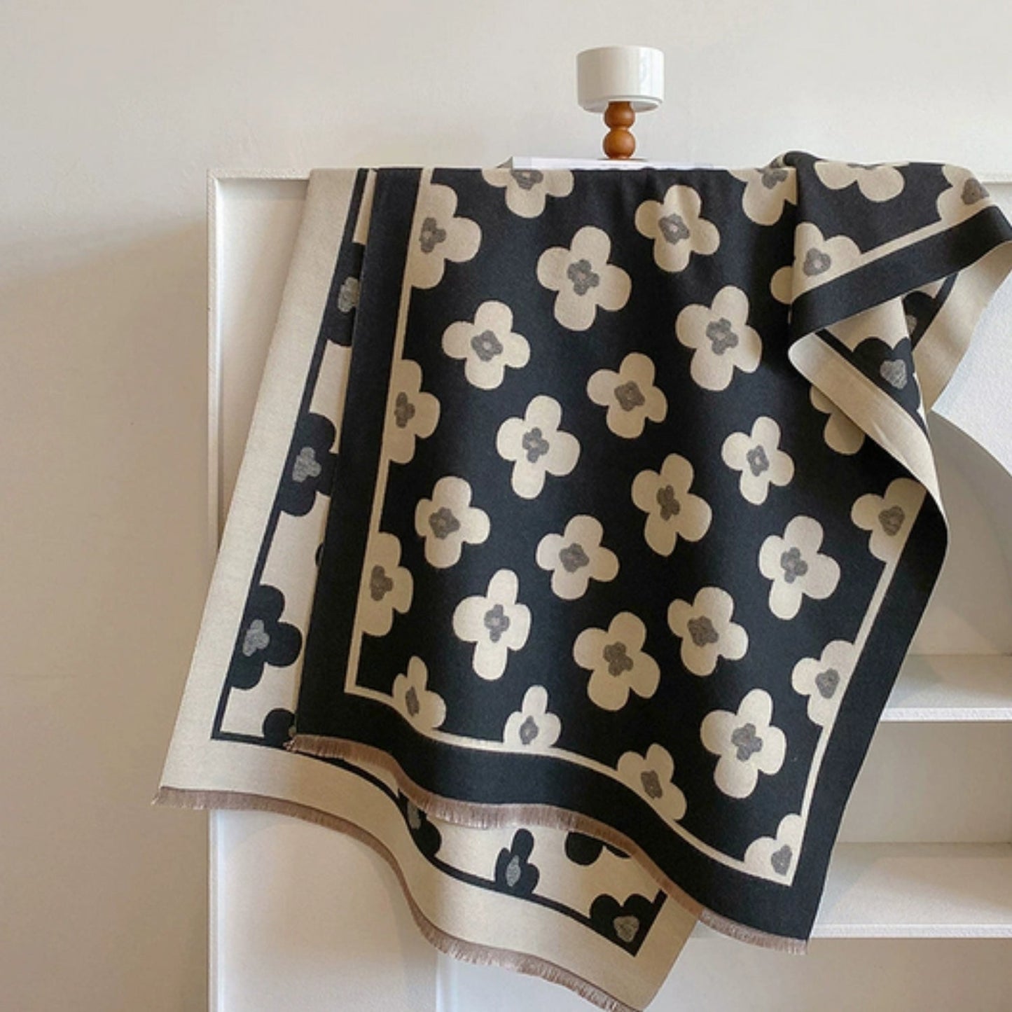 Floral Microfiber Winter Scarf for Women