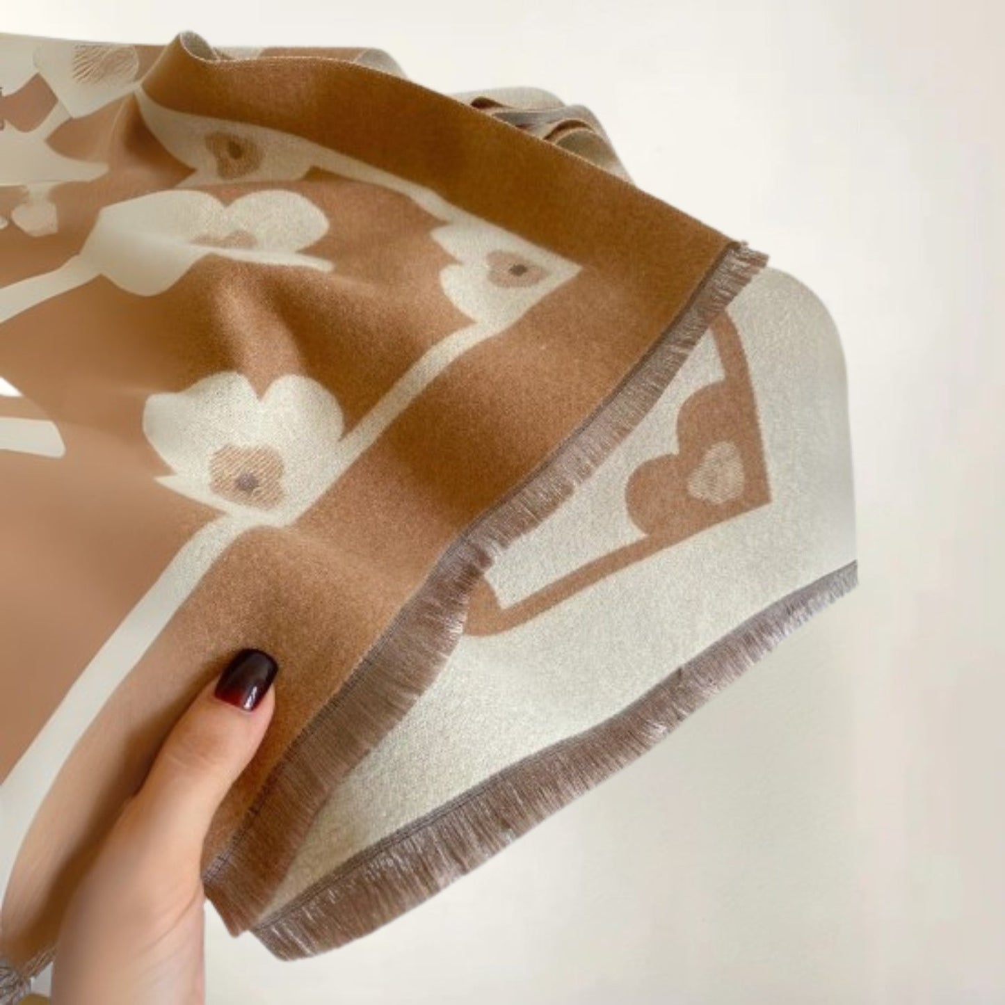 Floral Microfiber Winter Scarf for Women