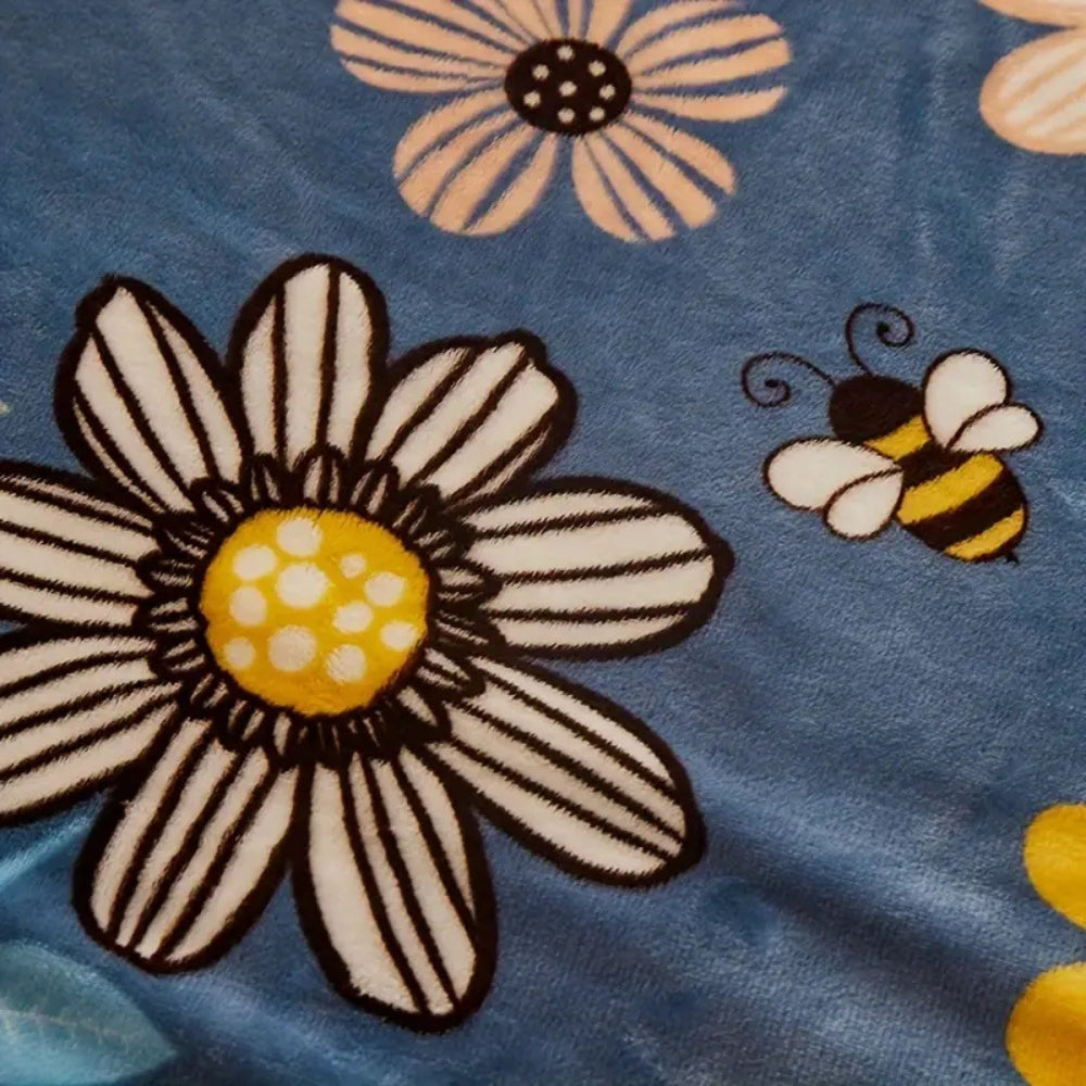 Ultra-Soft Retro Floral Throw Blanket
