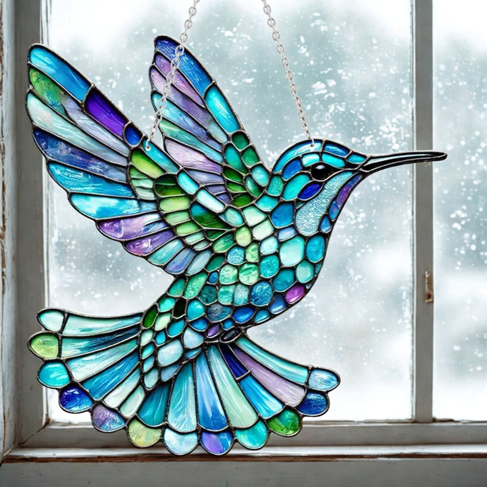 Bluebird Stained Glass Effect Acrylic Window Suncatcher