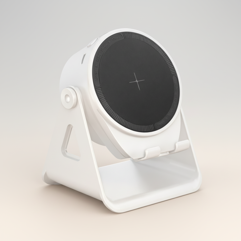 Bluetooth Speaker Phone Stand with Wireless Charging and LED Lights