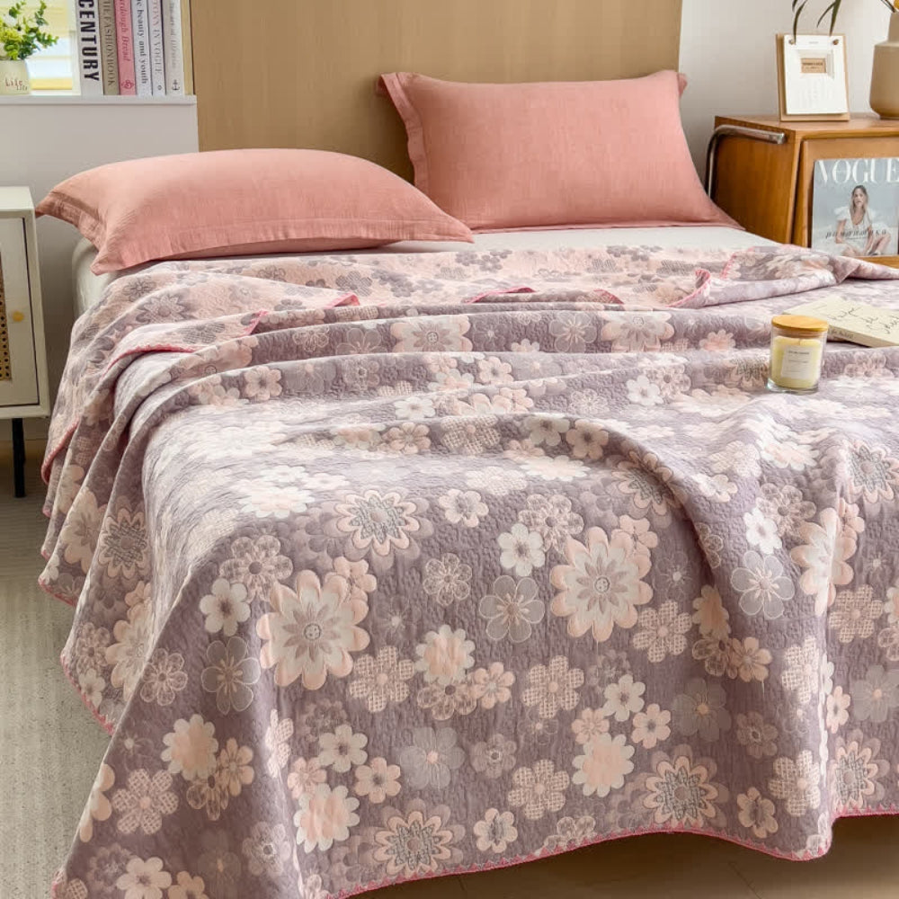 Reversible Floral Cotton Gauze Blanket