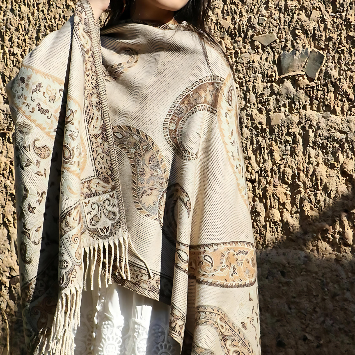 Bohemian Paisley Tassel Shawl Wrap