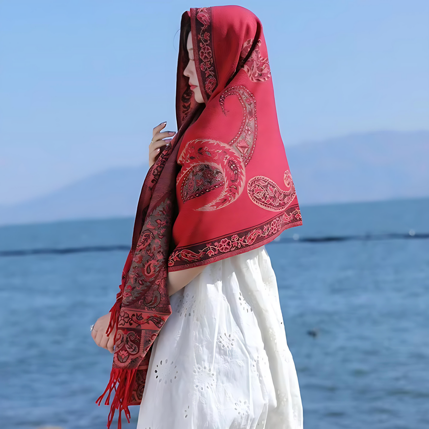 Bohemian Paisley Tassel Shawl Wrap
