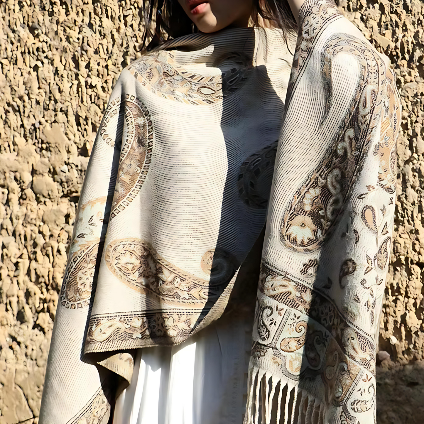 Bohemian Paisley Tassel Shawl Wrap