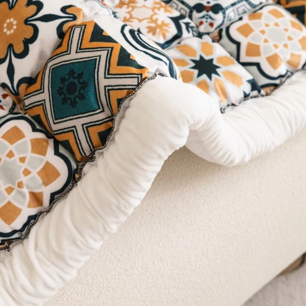 Bohemian Quilted Sofa Cover with Non-Slip Backing