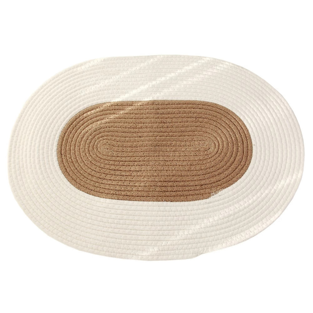 Braided Hemp Oval Rug in Natural Boho Style
