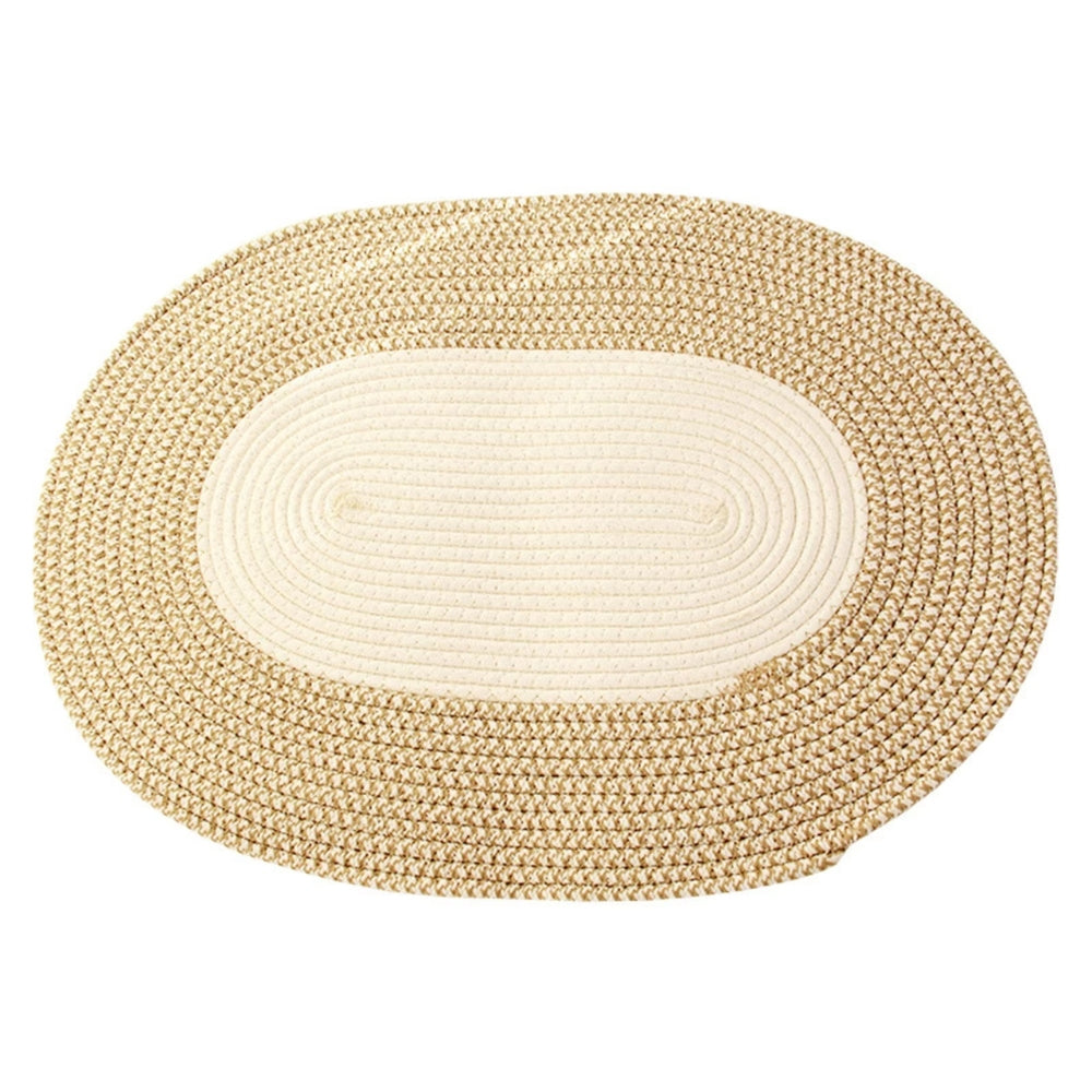 Braided Hemp Oval Rug in Natural Boho Style