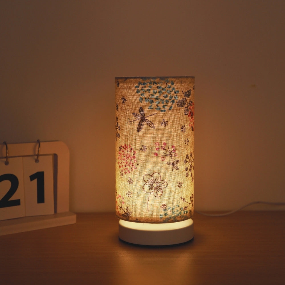 Floral Fabric Table Lamp with Vintage Charm